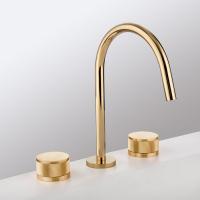 Gattoni Gattoni MD Смеситель для раковины, на 3 отв., ручки SAN GIULIO, с донным клапаном, цвет: золото 24k