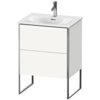 Duravit XSquare Тумба напольная под раковину # 234463, 2 яшика, встроенные ножки с регулировкой по высоте, 592x610x478мм, цвет White High Gloss