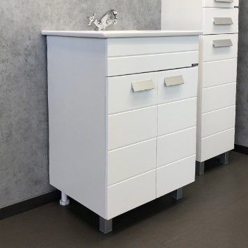 тумба с раковиной comforty модена м-60 00-00001642 напольная белая матовая
