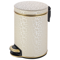 Мусорное ведро 3л, бежевый золото Geralis Flower V-FLG-M