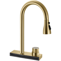 Смеситель для кухни Rea Conor REA-B6312 с выдвижным изливом, золотой матовый