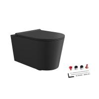 Унитаз подвесной Alice Ceramica Form 22300108SET безободковый, с сиденьем Soft Close, цвет чёрный матовый