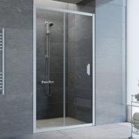 Дверь для душевой кабины в нишу Vegas Glass ZP 100 07 01 профиль матовый хром, стекло прозрачное