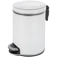 Мусорное ведро 8л, белый хром Geralis Croco V-KWH-S