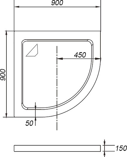 душевой поддон из искусственного камня weltwasser wfr 90×90 10000002900 белый