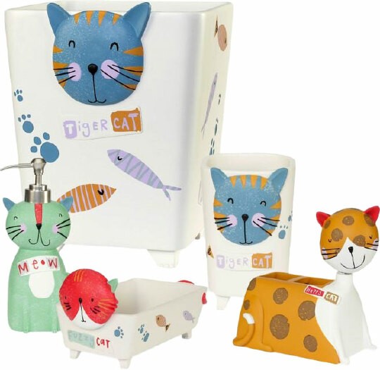 Ведро для мусора Creative Bath Kitty KTY54MULT белое, 5 л