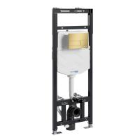Система инсталляции для унитазов WasserKRAFT Alme 15TLT.010.ME.MG04 с кнопкой смыва, цвет золото матовое