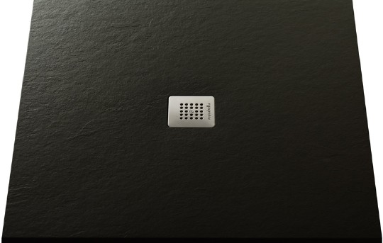 Душевой поддон из искусственного камня Acquabella PLATO BASE SLATE 90 CUAD NEGRO 90x90