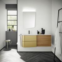 Тумба с раковиной Burgbad Badu SFUG122LK0545F3698T0015C001*1 подвесная, левая, 4 ящика, корица/бронза 