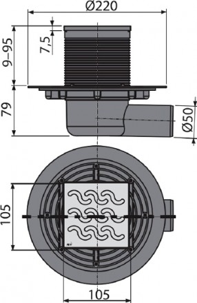 душевой трап alcaplast apv102