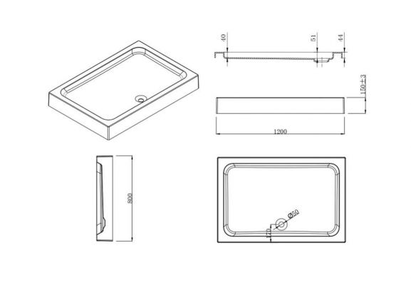 душевой уголок esbano esd-7180b esugd7180b 120х80х200 см