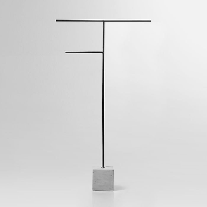 Полотенцедержатель Antonio Lupi Bivio BIVIO3.8/steel.carrara напольный сатин/белый мрамор