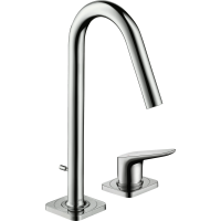 Смеситель Axor Citterio M 34132800 для раковины, на 2 отверстия, с EcoSmart, с донным клапаном, сталь