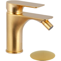 Смеситель Remer Infinity I20BG для биде, с донным клапаном, золотой матовый