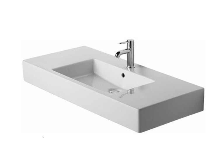 Раковина в ванную накладная/полувстраиваемая 105 см Duravit Vero 03291000001 белая с покрытием WonderGliss