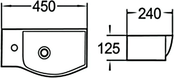 раковина 45x24 см santiline sl-2012r