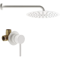 Душевой комплект Plumberia Selection IXO KITXO01BOKING 300 мм, со смесителем, белый матовый