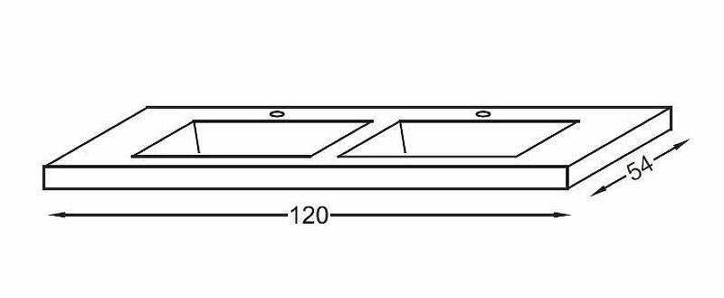 Раковина столешница flat 120 двойная 254367