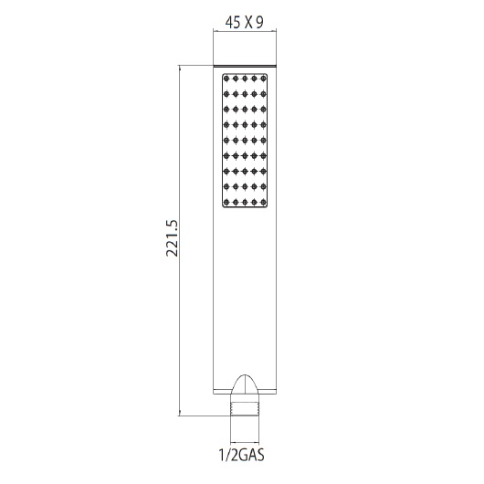 душевая лейка bossini flat one b00270.073, моноструя, черный матовый