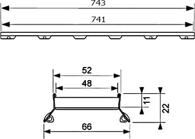 основа для плитки tece tecedrainline "plate ii" 600872: прямая, нержавеющая сталь, 80 см, глянец