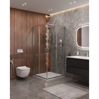 Душевой уголок Cezares Molveno A-2 80х80 профиль Хром стекло прозрачное