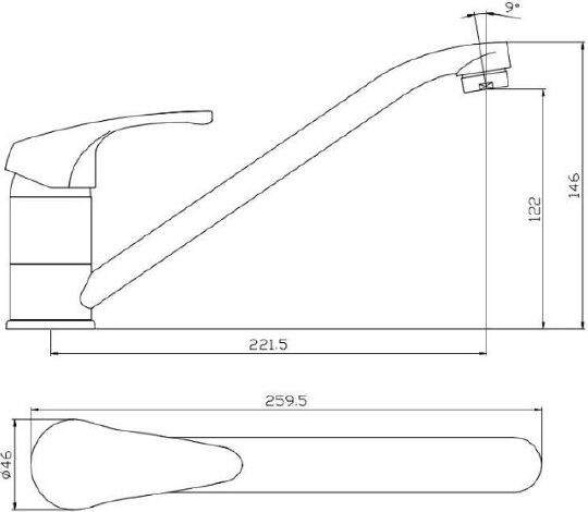 смеситель для кухни aquanet practic af100-40с