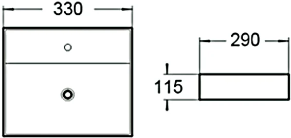 раковина 33x29 см santiline sl-2001