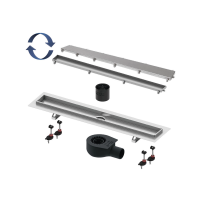 Душевой лоток Tece TECElinus 90 см 15103099 2 в 1 с основой для плитки tile и steel с мембраной, хром матовый