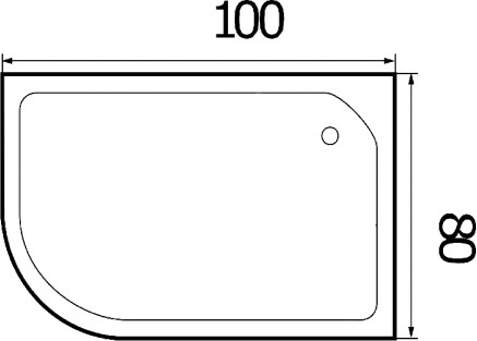 акриловый поддон для душа wemor 100x80x24 r 10000001114 белый