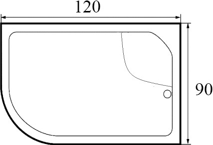 акриловый поддон для душа wemor 120x90x44 r 10000001764 r белый