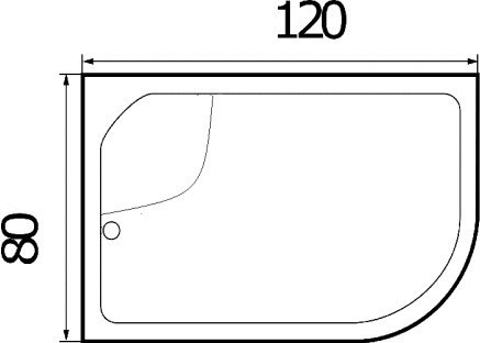 акриловый поддон для душа wemor 120x80x44 l 10000002237 белый