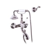 Смеситель Gattoni Orta 2700/27C0 OLD для ванны с душем. с белой ручкой, хром