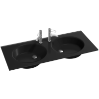 Раковина 120,6x51,5 см Jacob Delafon Odeon Rive Gauche EB2565-DE2 двойная, цвет черный