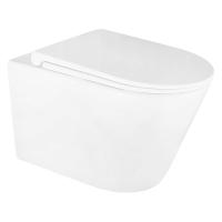 Унитаз Azario LANDER AZ-2802E подвесной, безободковый, с сиденьем микролифт, слив "Торнадо", 49x34.5x35 см, белый