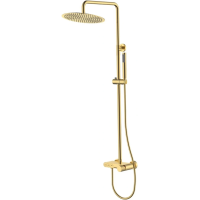 Душевая система Boheme Stick Spirale 128-GG.4 300 мм, со смесителем, золотой