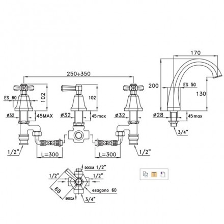 смеситель на борт ванны stella eccelsa ec 02311 cr00