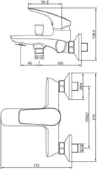 смеситель для ванны с душем aquanet atletic af310-20с хром