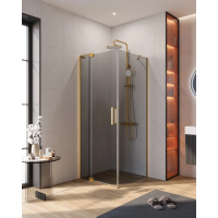 Душевой уголок Cezares Slider SLIDER-AH-1-80-70/80-GRIGIO-BORO 70-80x79,5 см, профиль золотой матовый, стекло графитовое