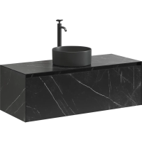 Тумба под раковину SANCOS Stone с одним выдвижным ящиком и столешницей из керамогранита 1200х400х495, Nero Marquina, арт. ST120NM