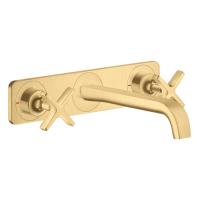 Смеситель Axor Citterio E для раковины, встраиваемый, излив: 22см., с панелью, цвет: шлифованное золото