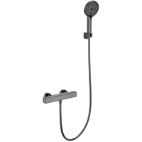 Термостат для душа Wonzon & Woghand Stay 2 WW-B2016-A-BGG с душевым гарнитуром, темный графит матовый