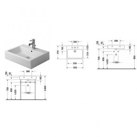 накладная раковина в ванную duravit vero 0454600071