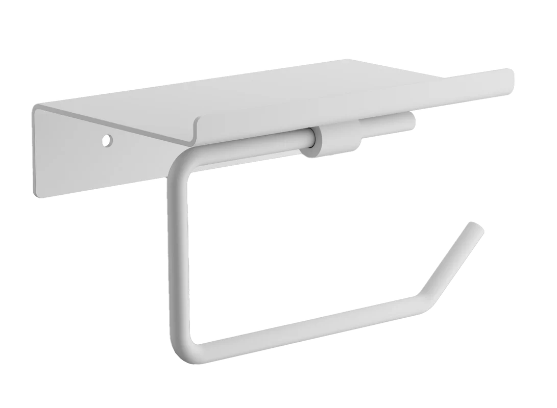 Держатель туалетной бумаги BELZ B900 B9001-8 с полкой для телефона, белый