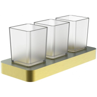 Стакан для зубных щеток Wonzon & Woghand Lotte WW-8338-BG тройной, настенный, золотой матовый