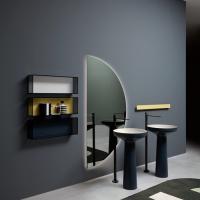 Зеркало 120х60х0.5 см Antonio Lupi Spicchio SPICCHIO120 полукруг, на раме, с блестящей кромкой
