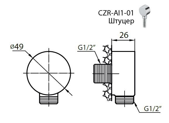 шланговое подсоединение cezares articoli vari czr-c-ai1-02 бронза