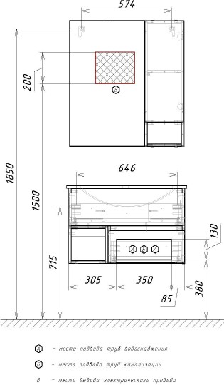 тумба с раковиной comforty турин 75 дуб бежевый