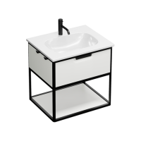 Тумба с раковиной Burgbad Vry SGUJ063F6019GO253C001*1, 63 см, подвесная, цвет белый матовый