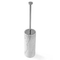 Ершик для унитаза 3SC Apuana 2.0 AP17ASL напольный Ø11xh65 см, мрамор White Statuario/хром