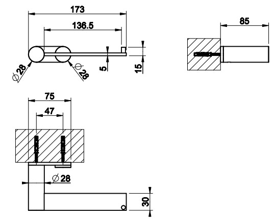 Держатель туалетной бумаги Gessi Gessi316 54749#299 цвет черный XL